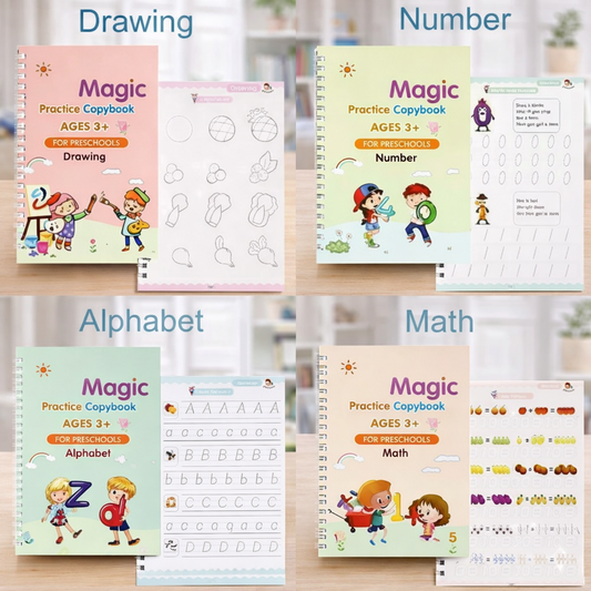 4-in-1 Magic Practice Copybook Set – 60% OFF Today!